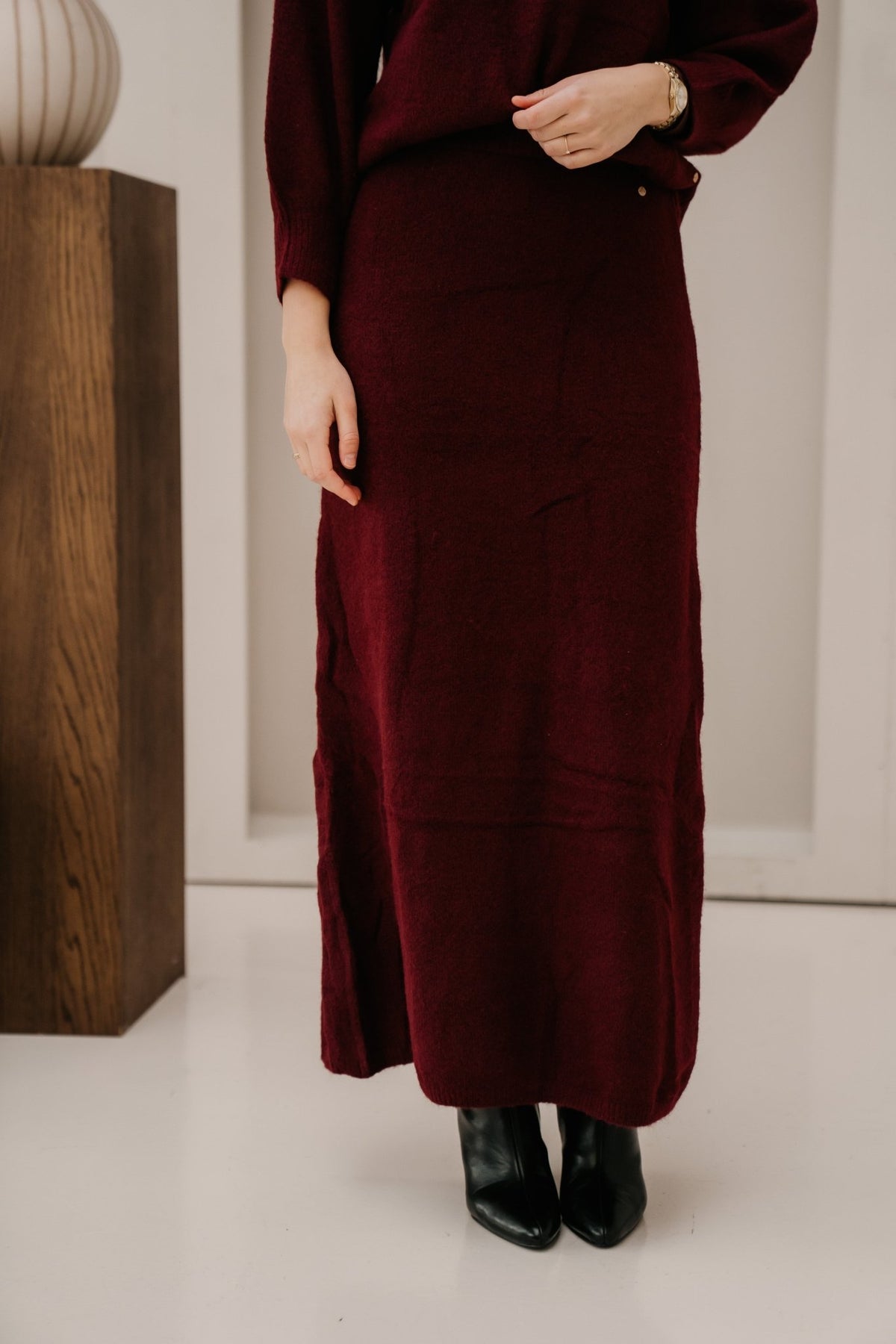 Isa knit skirt bordeaux - Bij Keesje - Bij Keesje - Rok