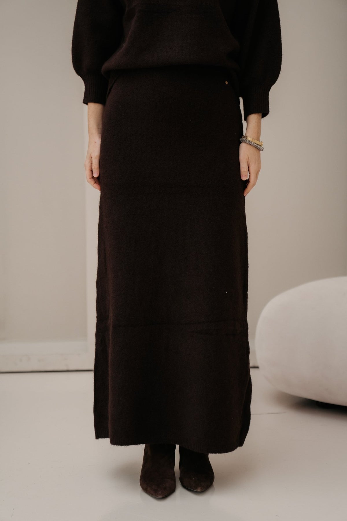 Isa knit skirt brown - Bij Keesje - Bij Keesje - Rok