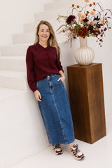 Langer heller Jeansrock Jade