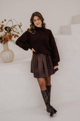 Janine skirt red brown