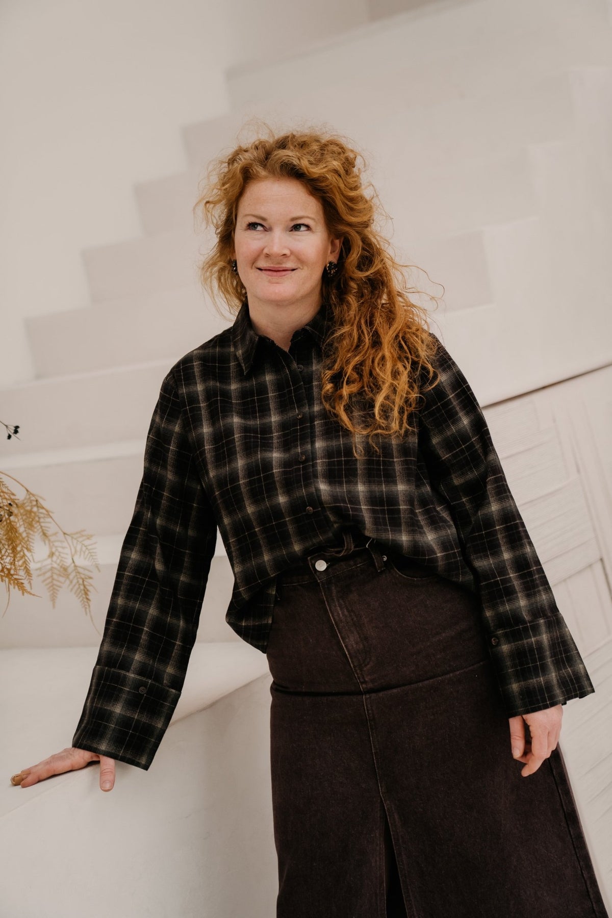 Jaylin Flanel check shirt Dark brown - Bij Keesje - Neo Noir - Blouse