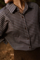Jedy check blouse brown/blue