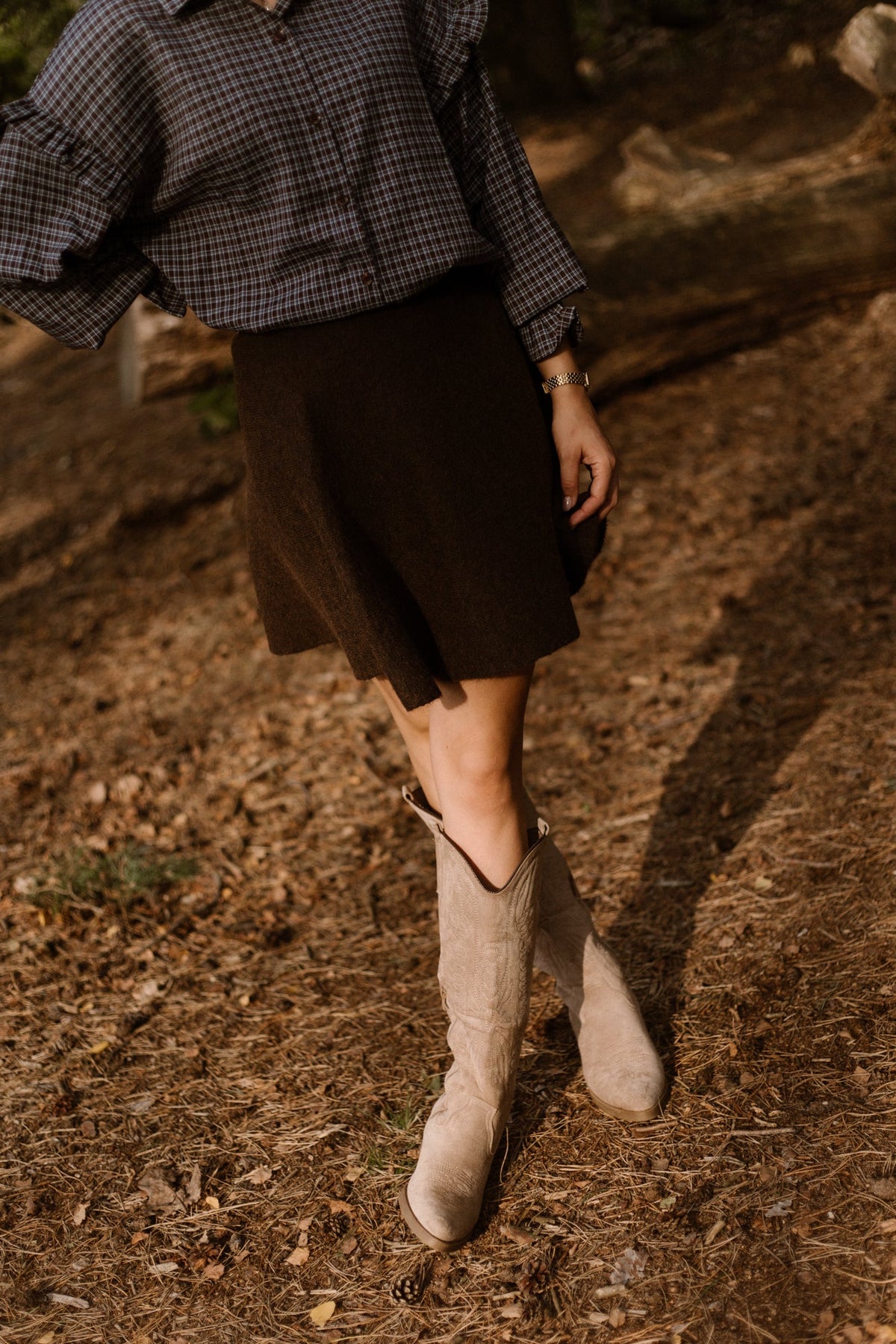 Jedy check blouse brown/blue - Bij Keesje - Bij Keesje - Blouse