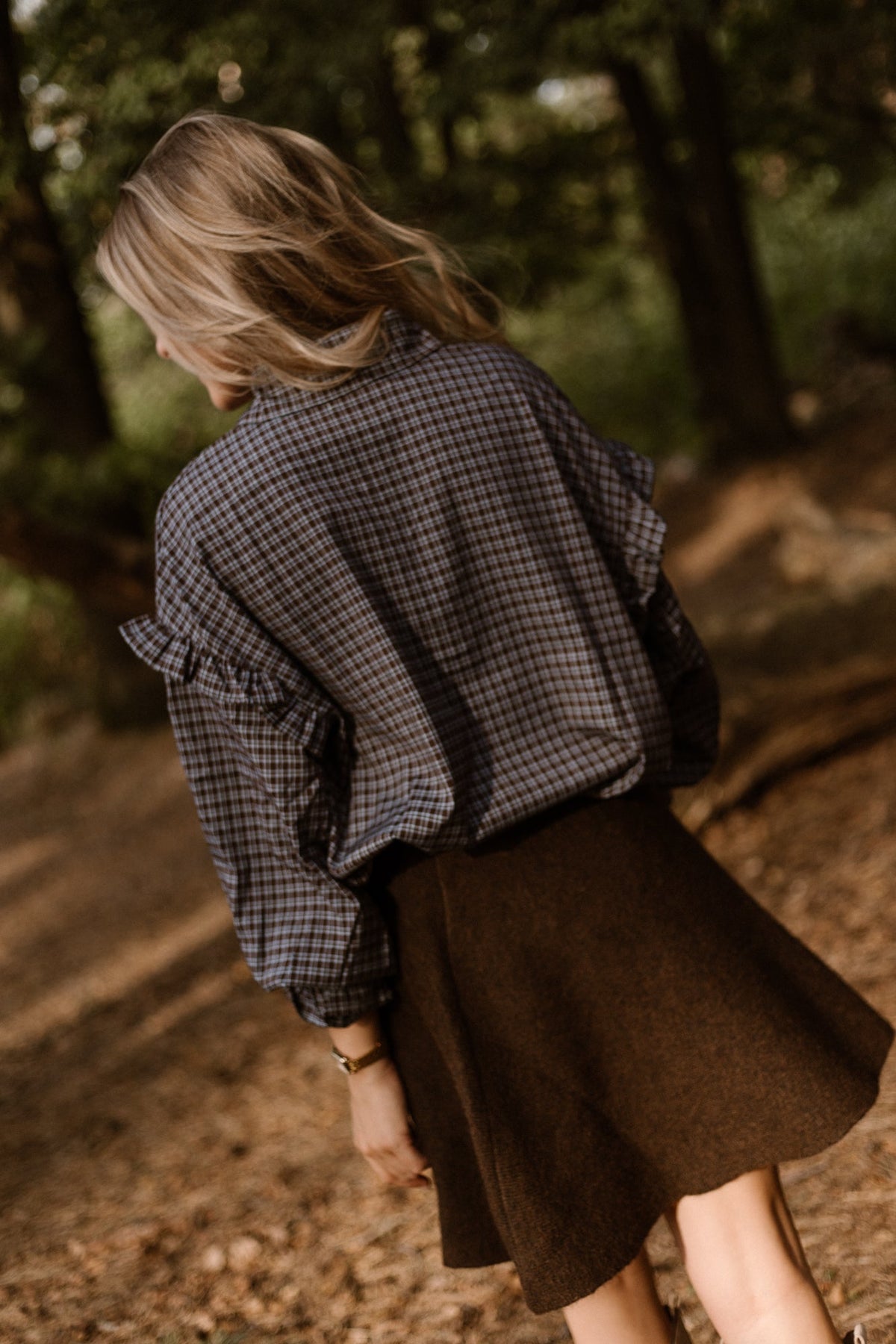 Jedy check blouse brown/blue - Bij Keesje - Bij Keesje - Blouse