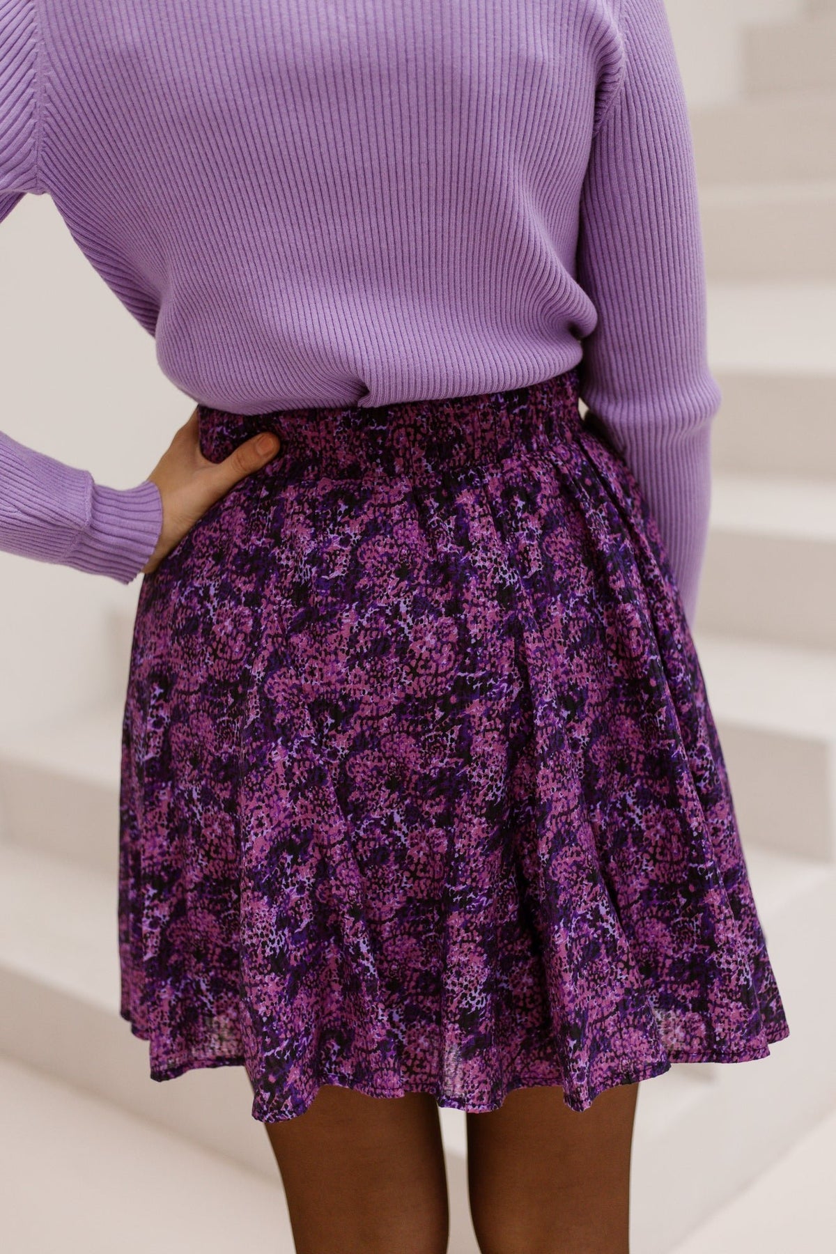 Jesley Skirt Black/Beaujolais Red - Bij Keesje - FLURESK - Rok