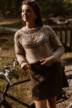 Jette sweater taupe/brown - Bij Keesje - Bij Keesje - Trui