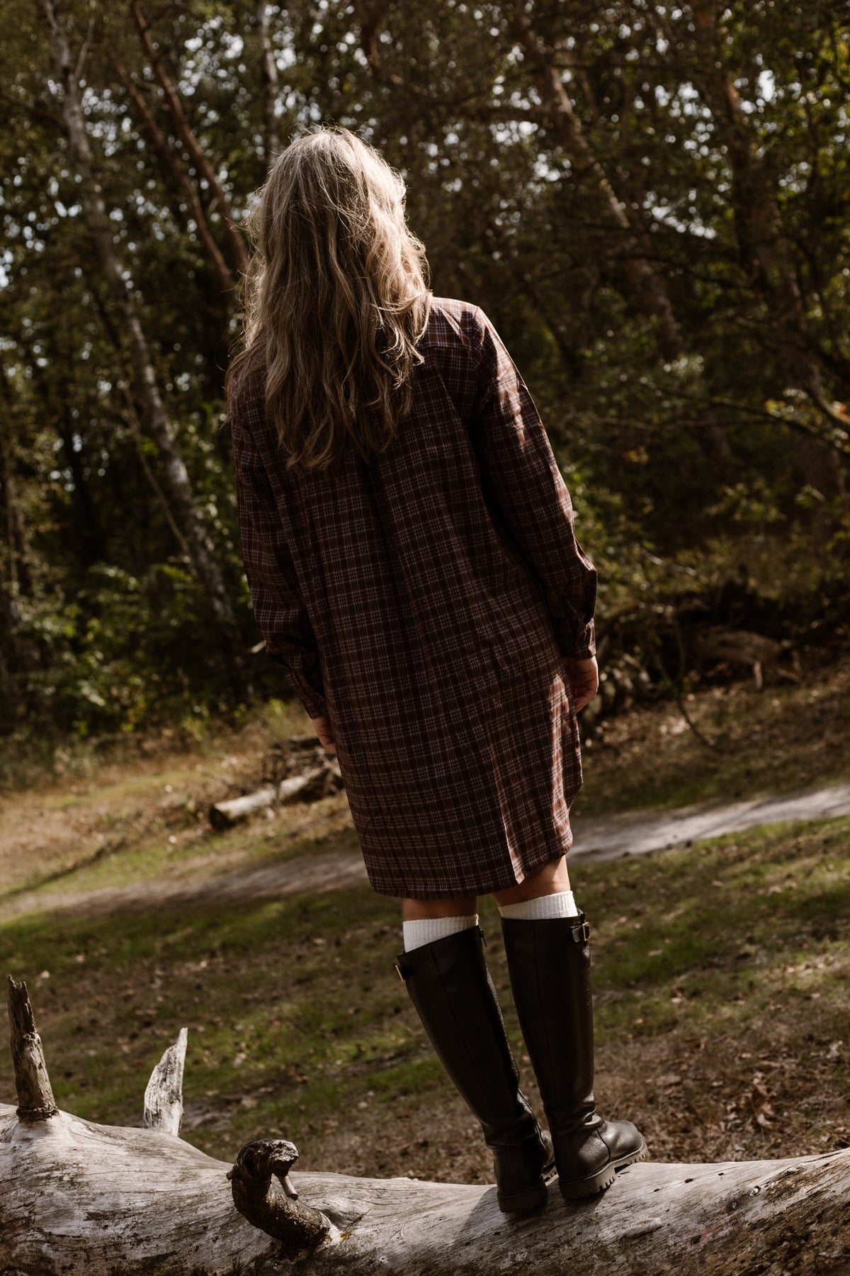 Jola check dress blue/brown - Bij Keesje - Bij Keesje - Jurk