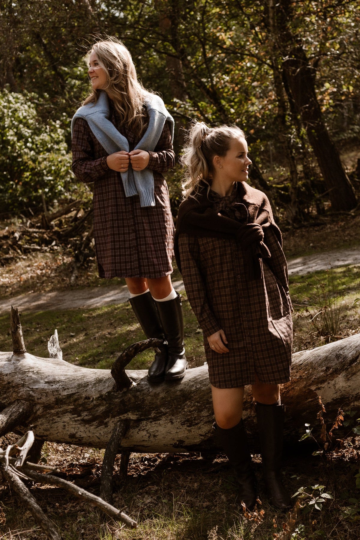 Jola check dress brown/beige - Bij Keesje - Bij Keesje - Jurk