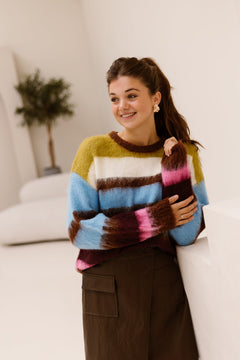 Jula sweater multicolor - Bij Keesje - Bij Keesje - Trui