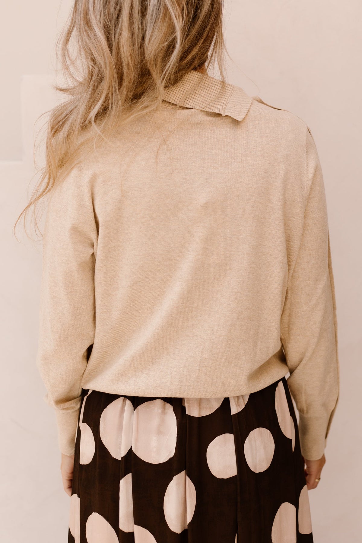 K-Design Pullover met knopen Buttercream D804L - Bij Keesje - K-design - Trui