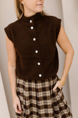Kaat Spencer Top Met Knopen Brown