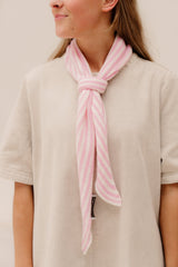 Kaia sjaal streep roze beige - Bij Keesje - Bij Keesje - Sjaal