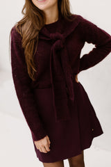 Klara Pullover mit kleinem Schal Bordeaux