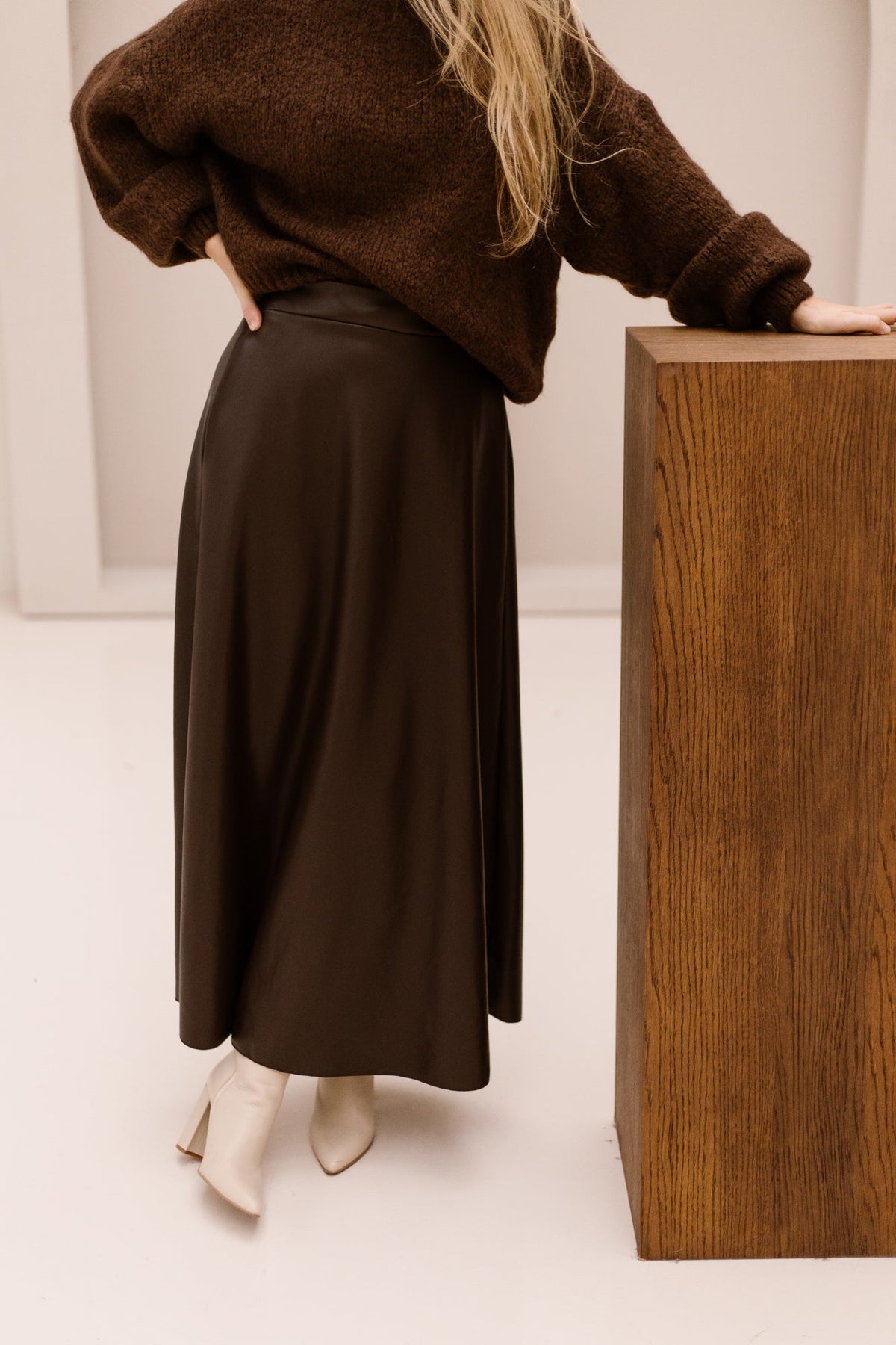 Lena Leatherlook Skirt Brown - Bij Keesje - Bij Keesje - Rok