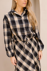 Lia Blouse Check Blue