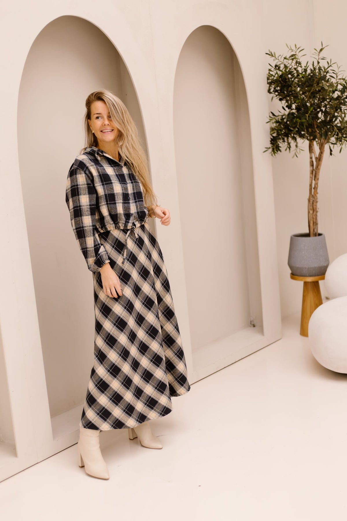 Lia Skirt Check Blue - Bij Keesje - Bij Keesje - Rok