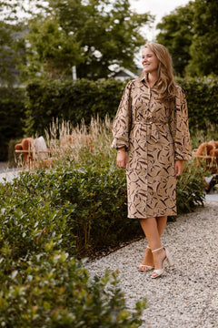 Liobhan Dress Light Camel/Burnt Henna - Bij Keesje - G-maxx - Jurk