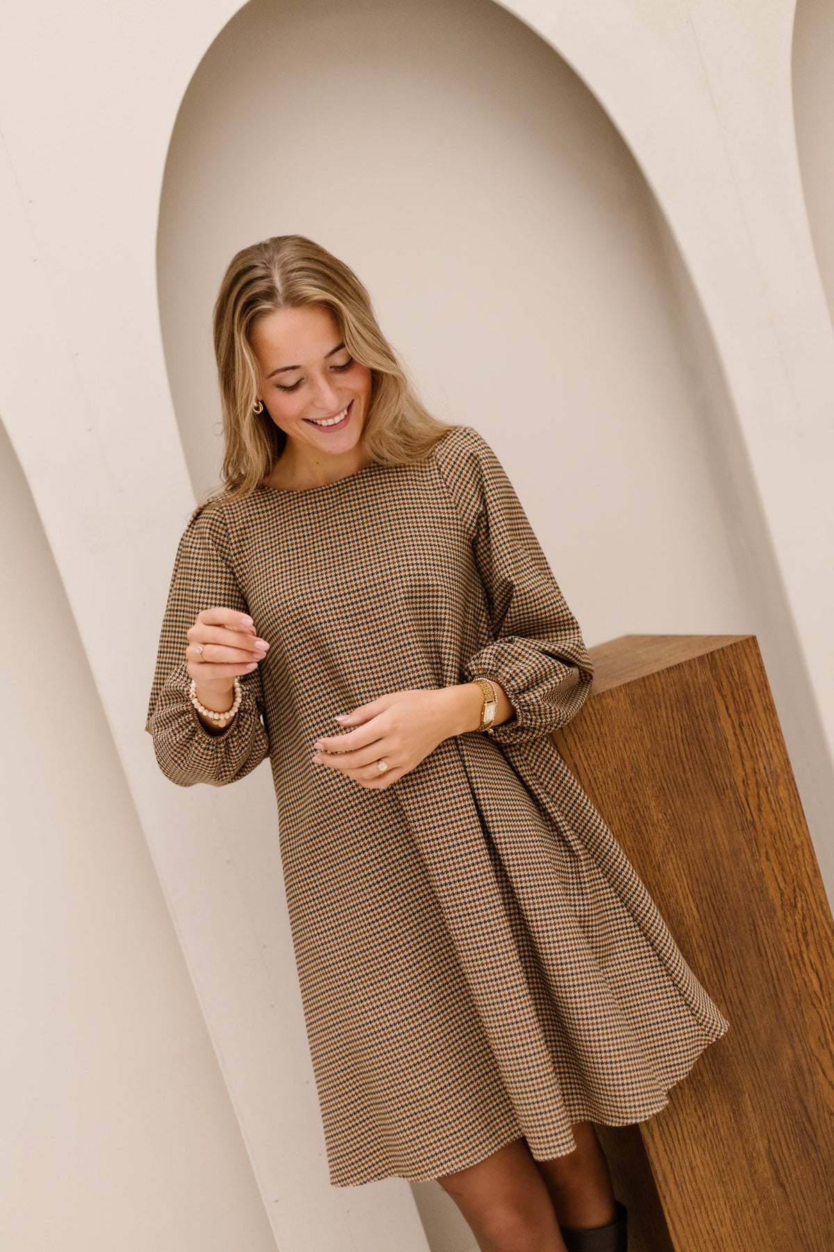Livia Dress Print Brown - Bij Keesje - Bij Keesje - Jurk
