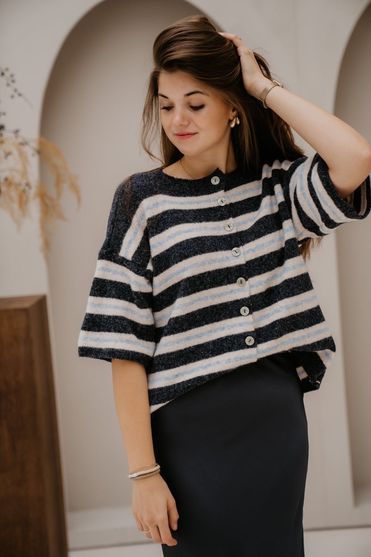 Loe top stripe blue - Bij Keesje - Bij Keesje - Top