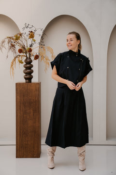 LunnaCC New Pocket Pleat Skirt Navy - Bij Keesje - Co'couture - Rok