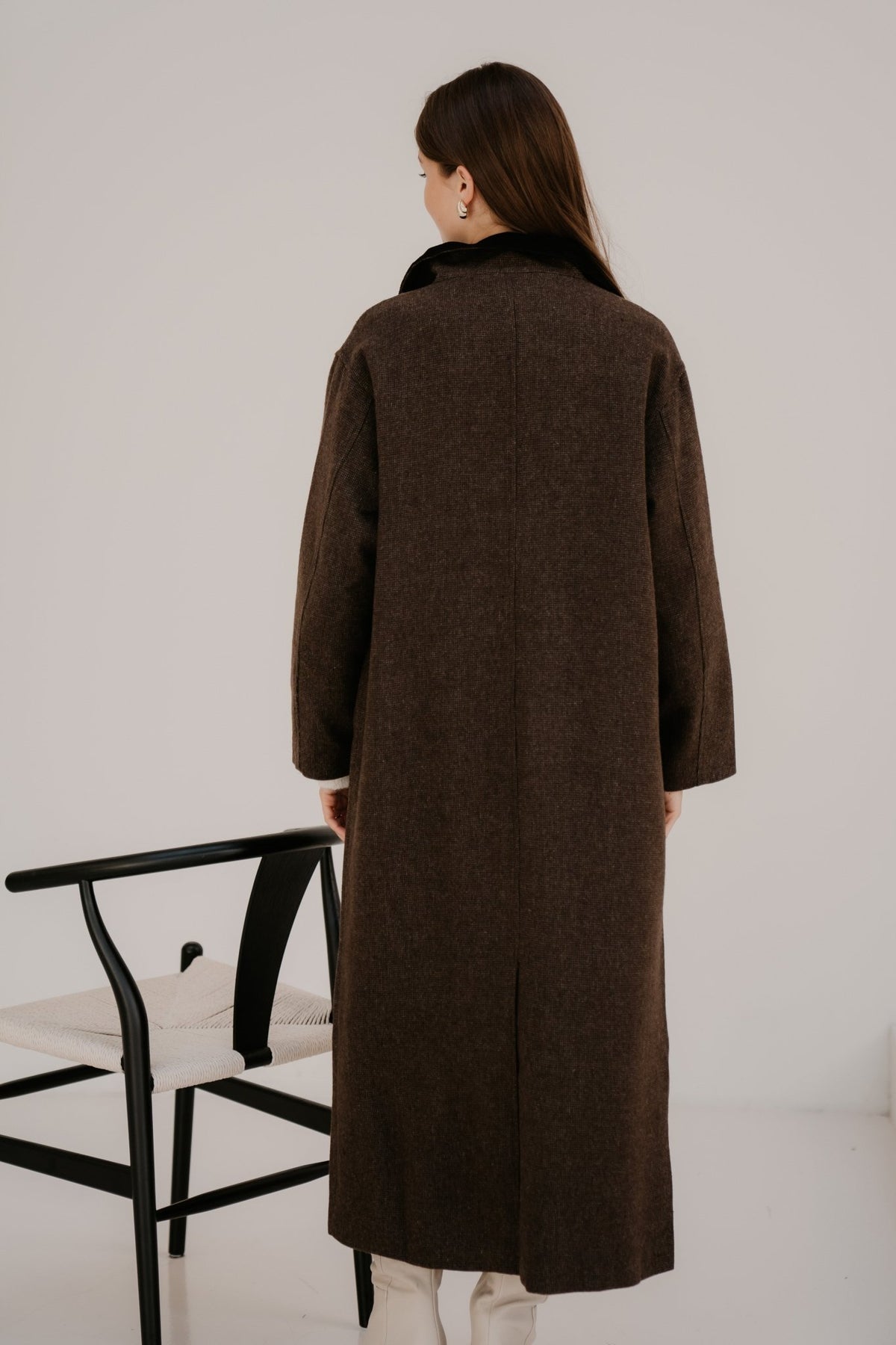 Marcel Mini Check Coat Brown - Bij Keesje - Neo Noir - Jas