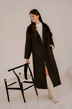 Marcel Mini Check Coat Brown - Bij Keesje - Neo Noir - Jas