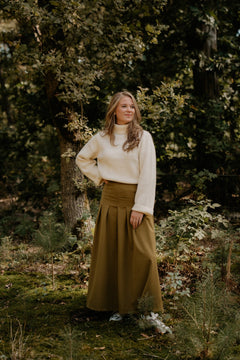 Mariella Plooirok Lang Mosgroen - Bij Keesje - Bij Keesje The Label - Rok