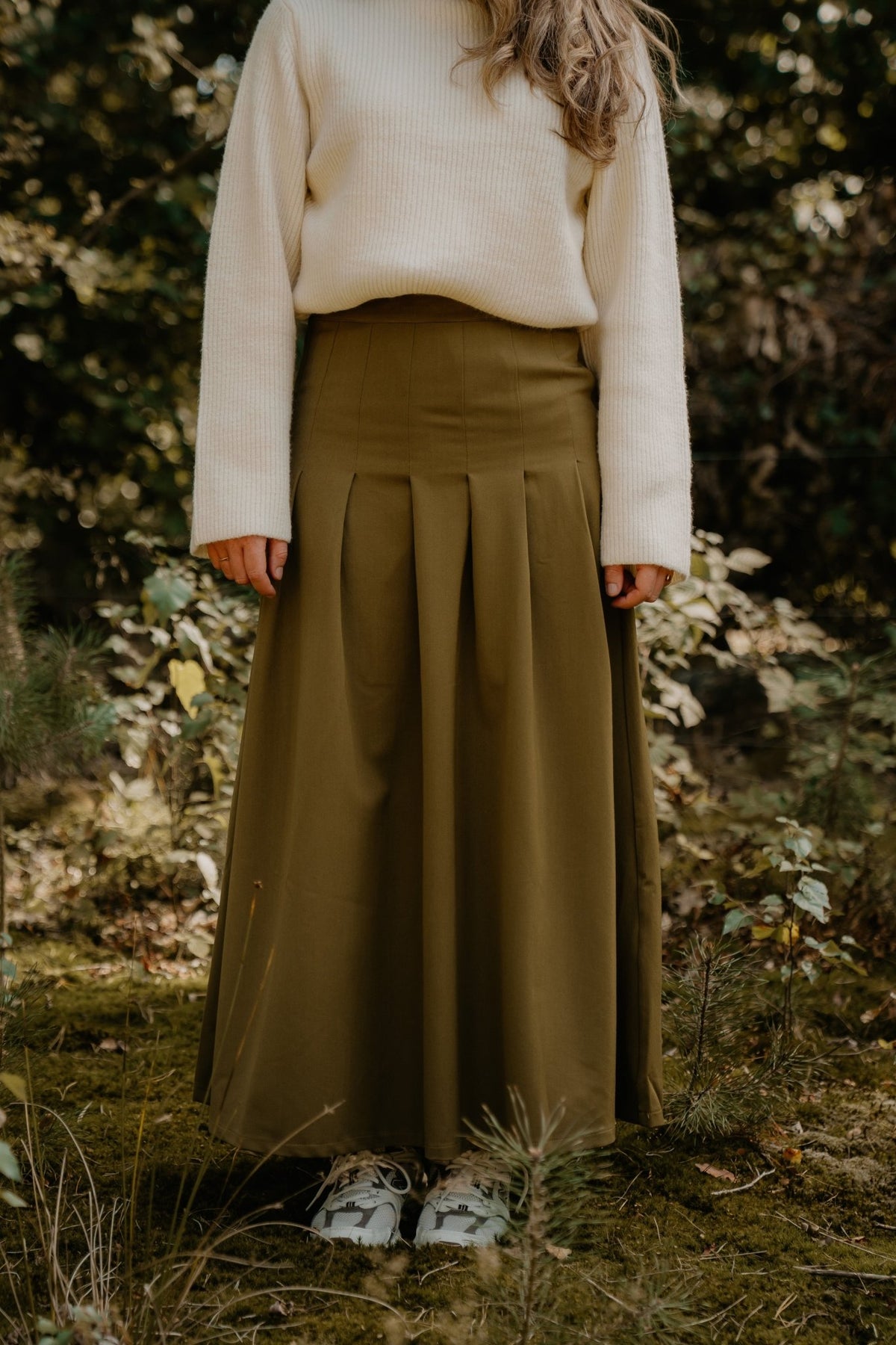 Mariella Plooirok Lang Mosgroen - Bij Keesje - Bij Keesje The Label - Rok