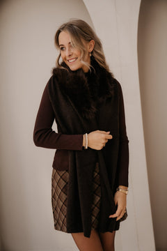 Marielle sjaal bont donkerbruin - Bij Keesje - Bij Keesje - Sjaal