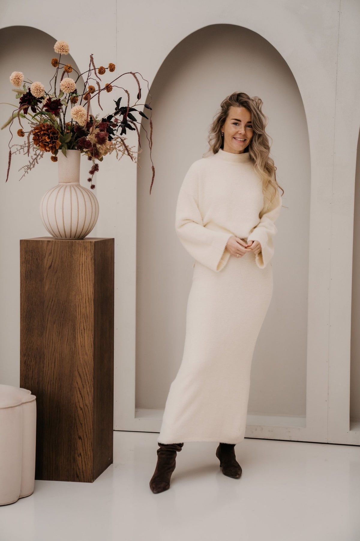Marilyn knitted skirt Off-white - Bij Keesje - YDENCE - Rok