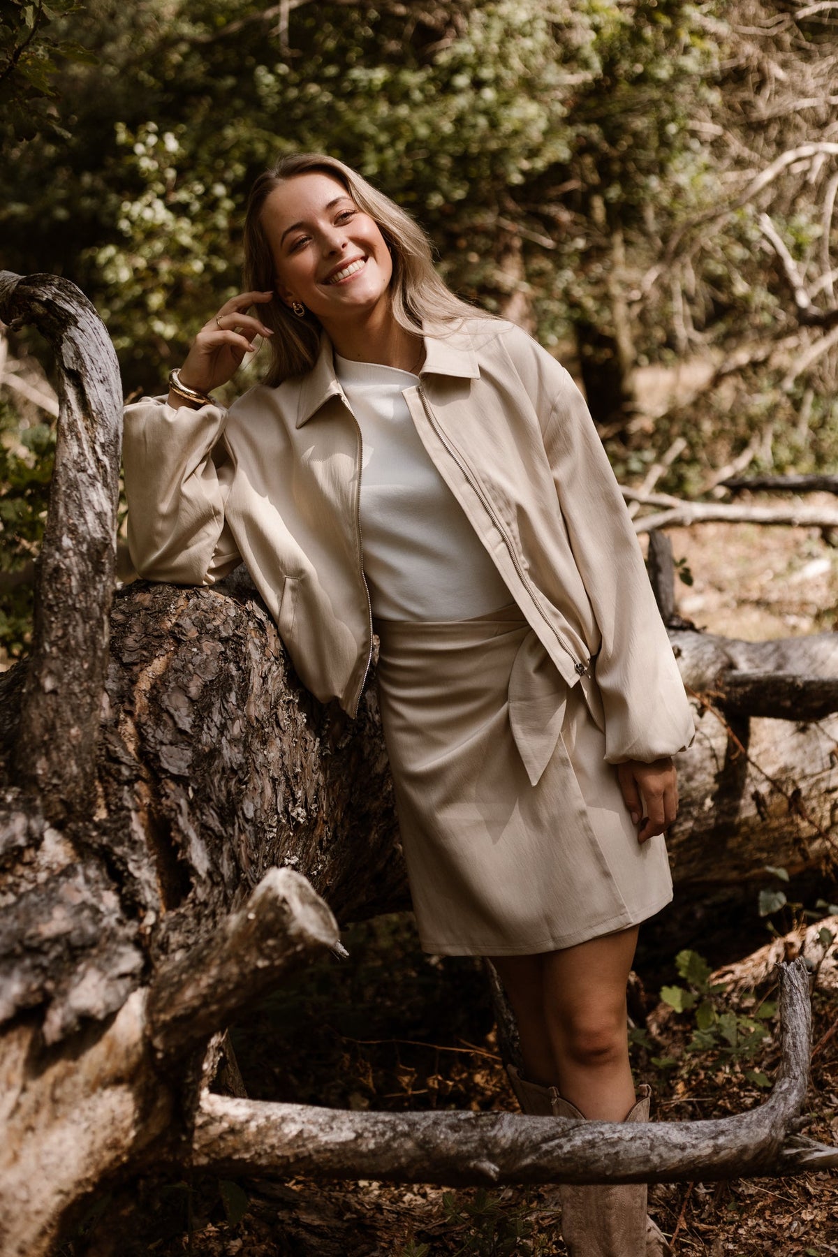 Marit Bomber Jacket Beige - Bij Keesje - Bij Keesje The Label - Jas