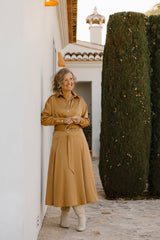 Mary satin strech dress gold