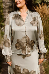Massima misty orchid blouse smoke green