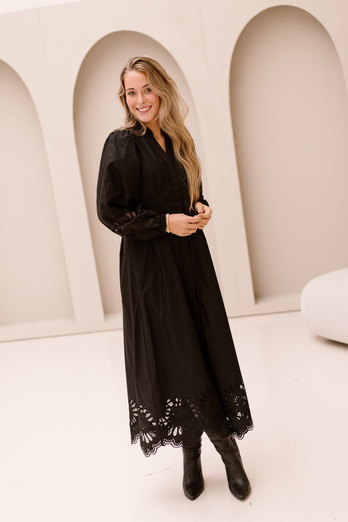 MeliseCC emb dress black - Bij Keesje - Co'couture - Jurk