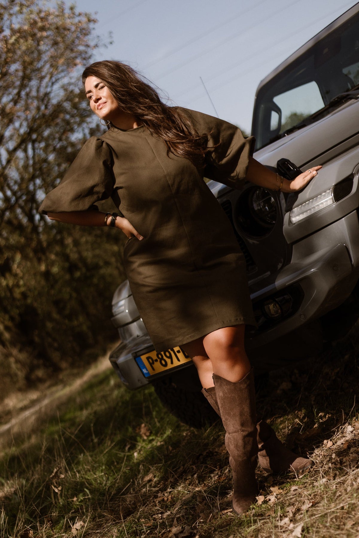 Mette Denim Dress Armygreen - Bij Keesje - Bij Keesje The Label - Jurk