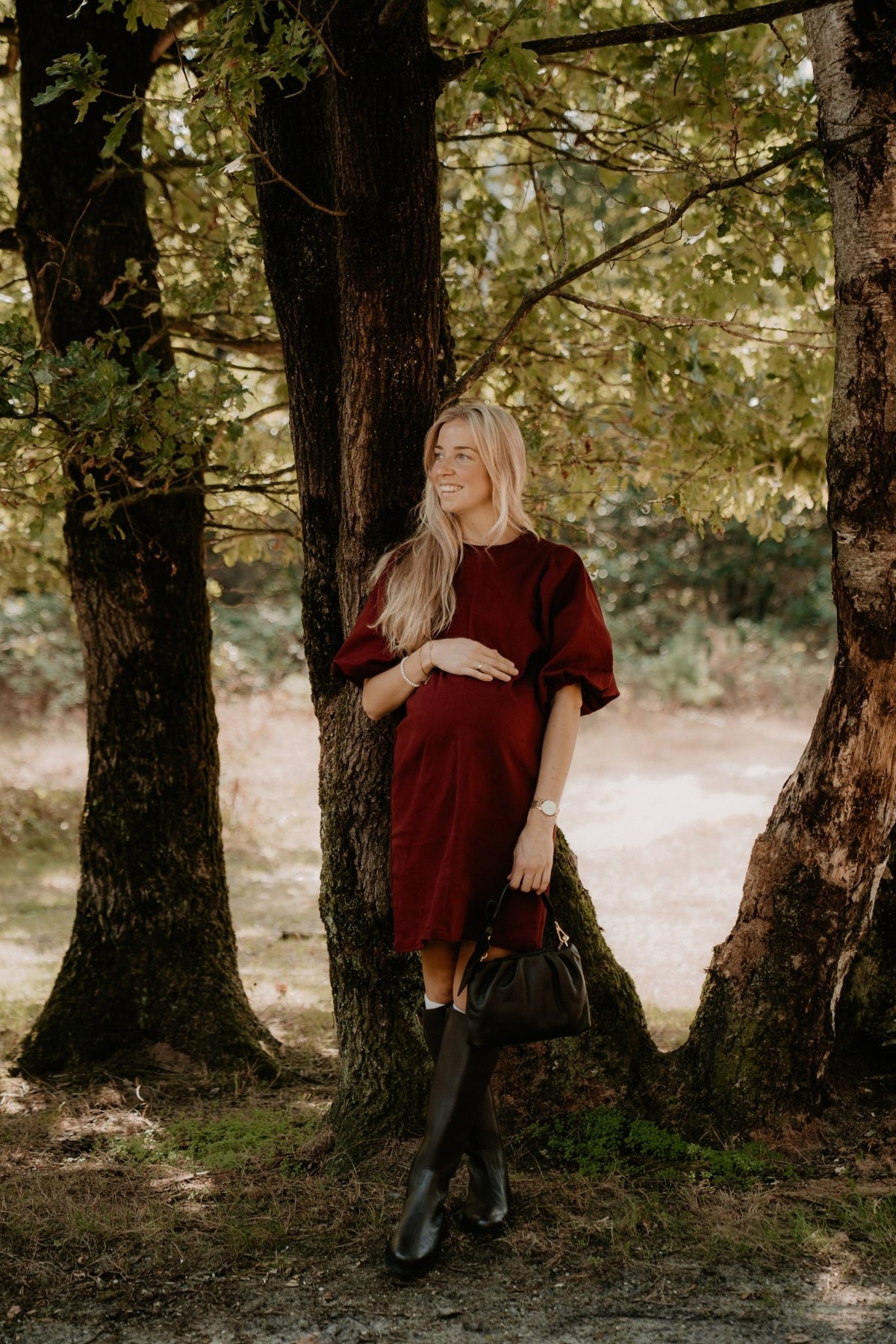 Mette Denim Dress Plum - Bij Keesje - Bij Keesje The Label - Jurk