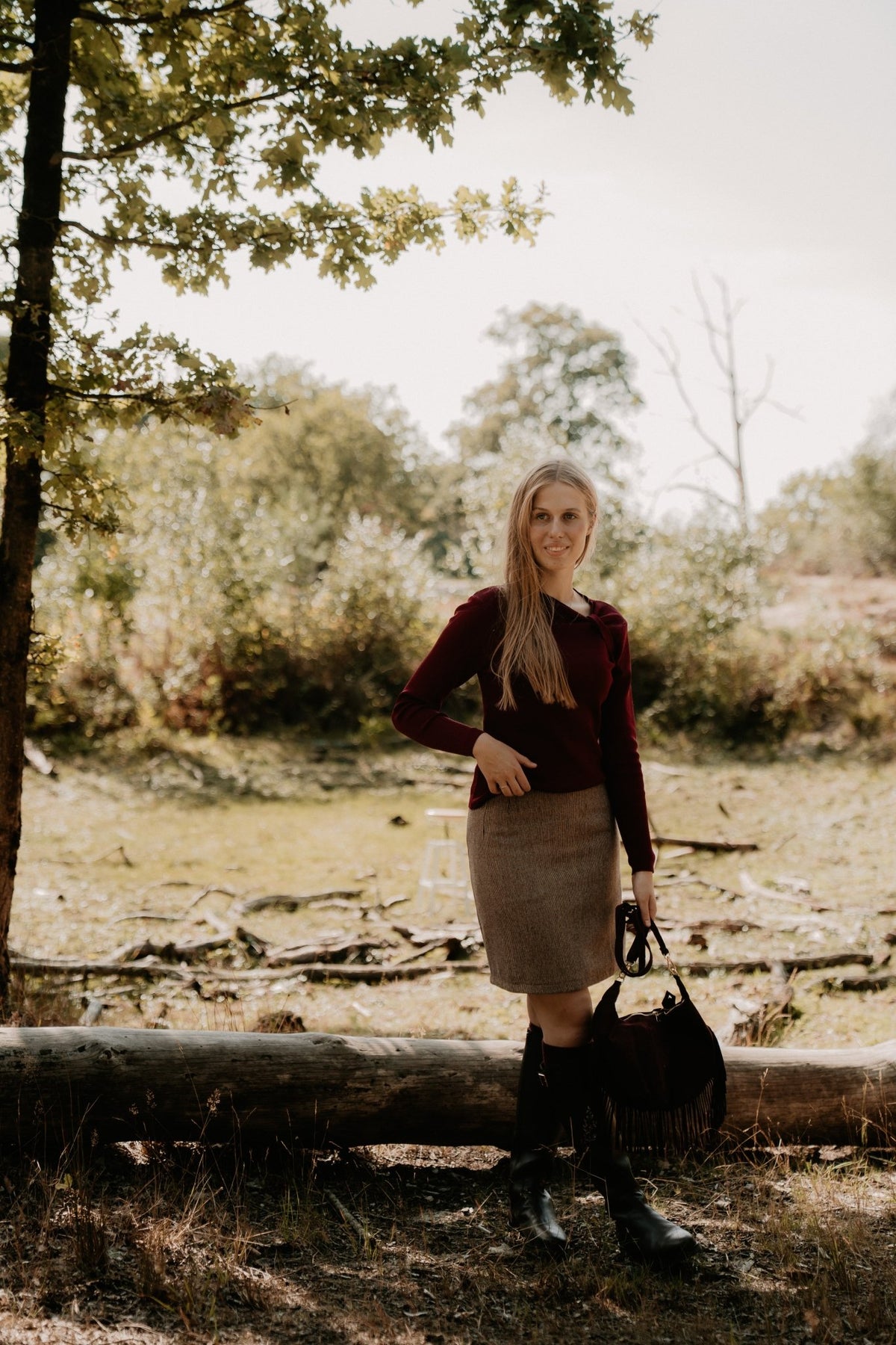 Mieke Skirt Brown Melange - Bij Keesje - Bij Keesje The Label - Rok