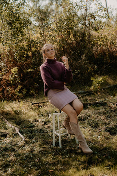 Mieke Skirt Plum Melange - Bij Keesje - Bij Keesje The Label - Rok