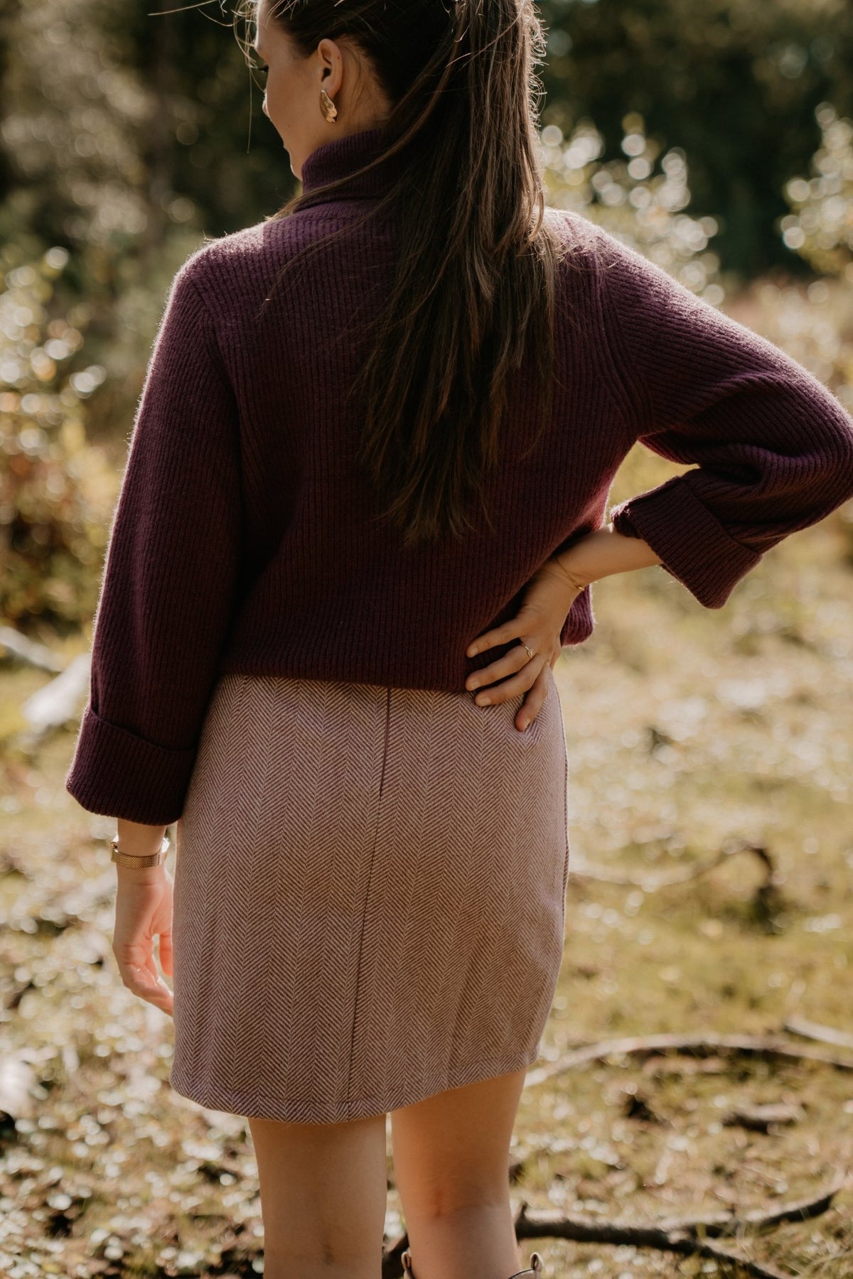 Mieke Skirt Plum Melange - Bij Keesje - Bij Keesje The Label - Rok