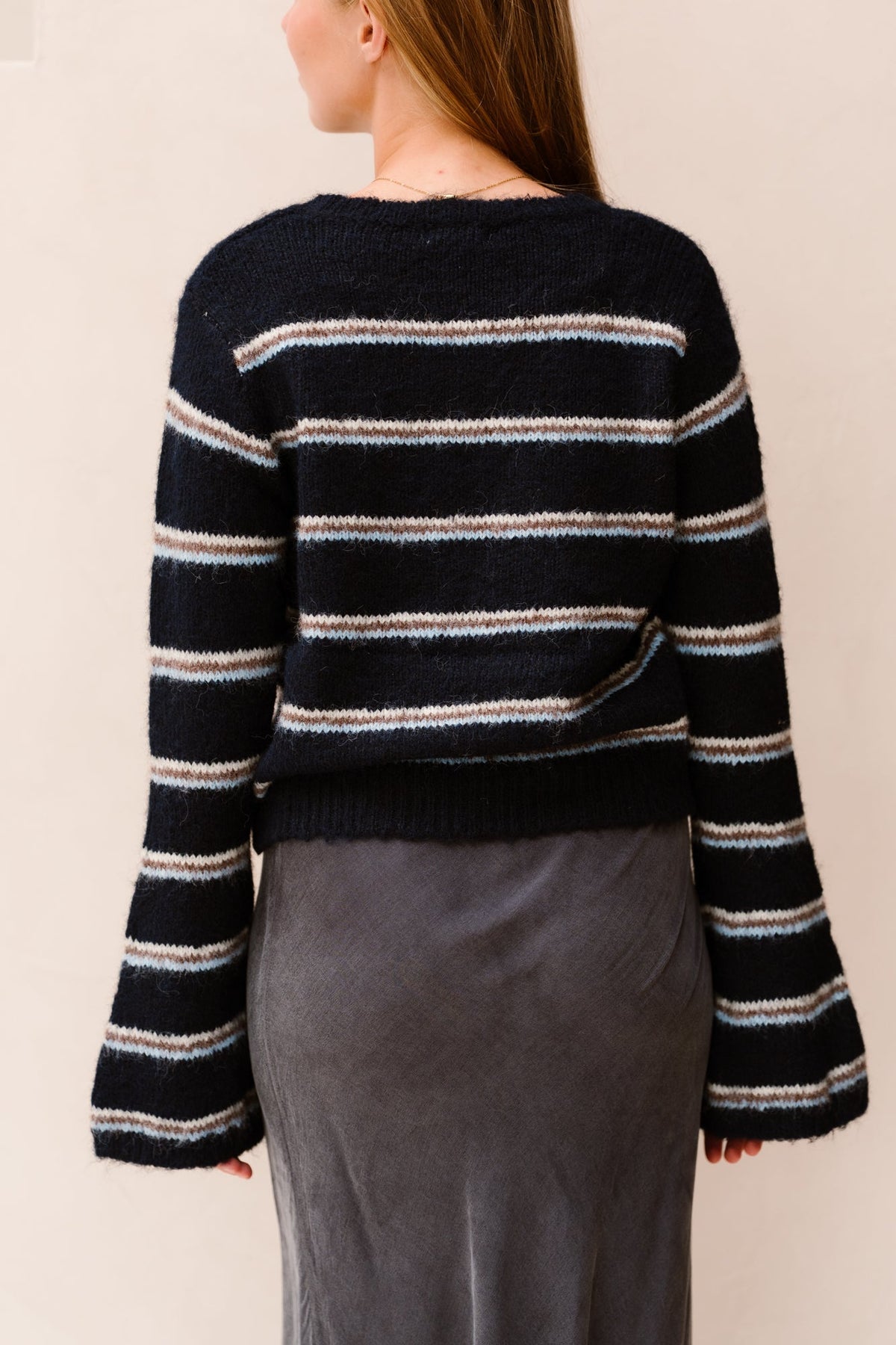 Mitzy knit top navy blue/vanilla - Bij Keesje - FLURESK - Top