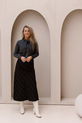 Muirne skirt - Grisaille / dark jeans blue