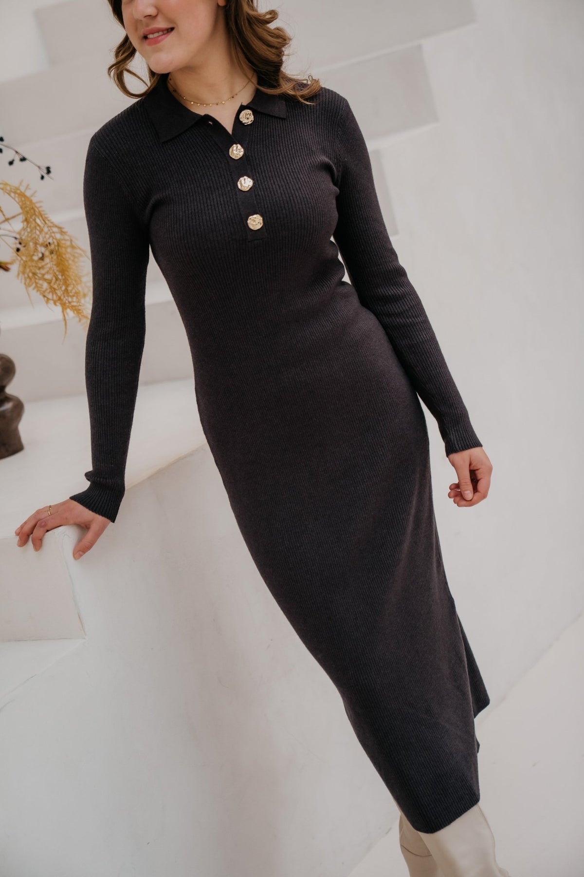 Nabola dress Anthracite - Bij Keesje - Ange - Jurk