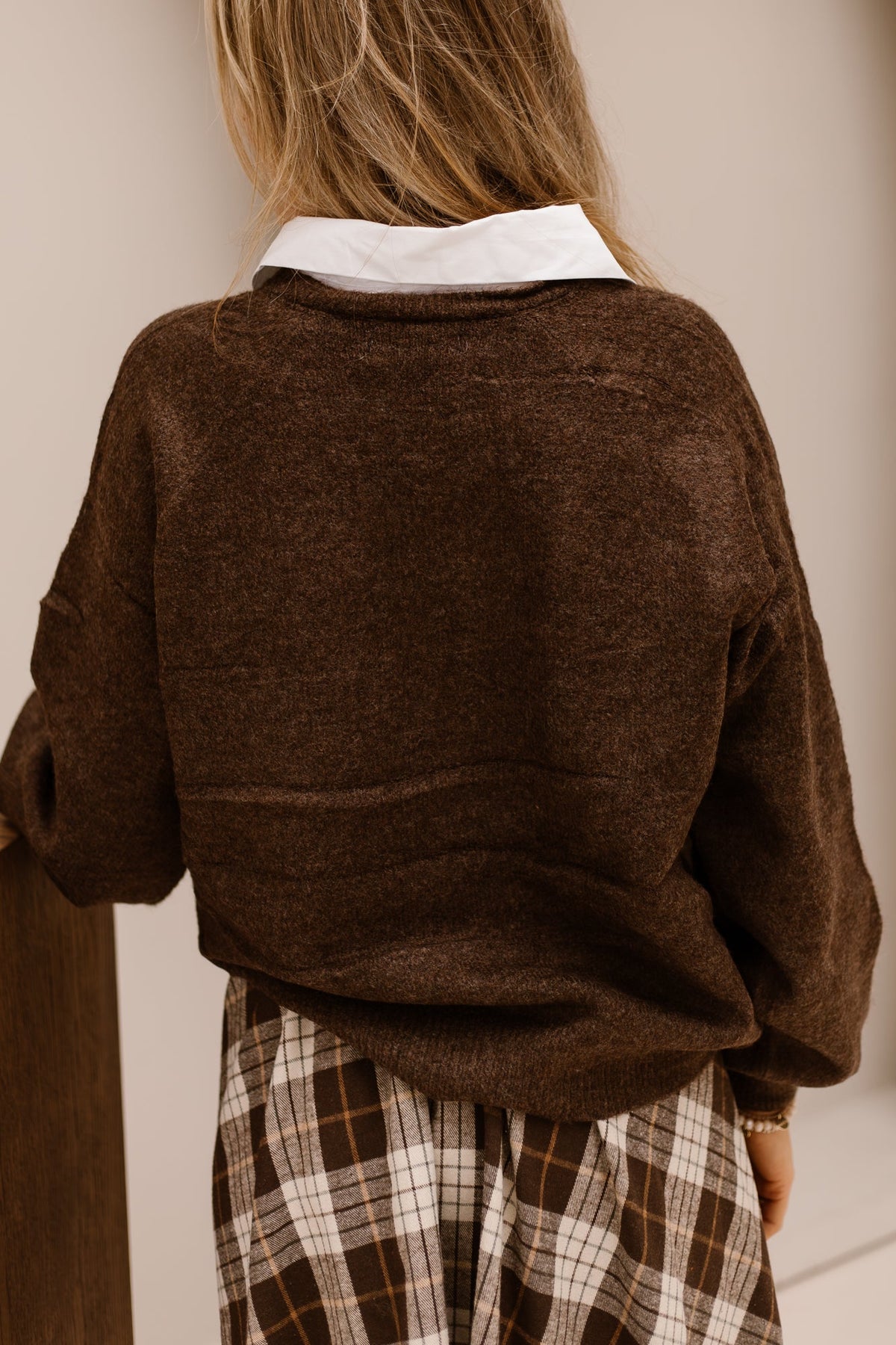 Nadia blouse sweater Darkbrown - Bij Keesje - Bij Keesje - Trui