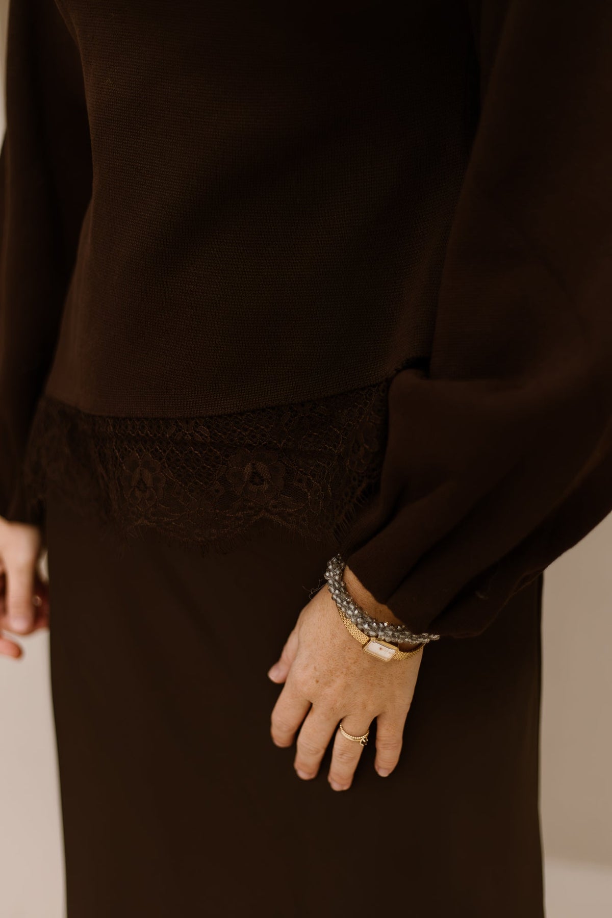 Natanja lace top brown - Bij Keesje - Bij Keesje - Top