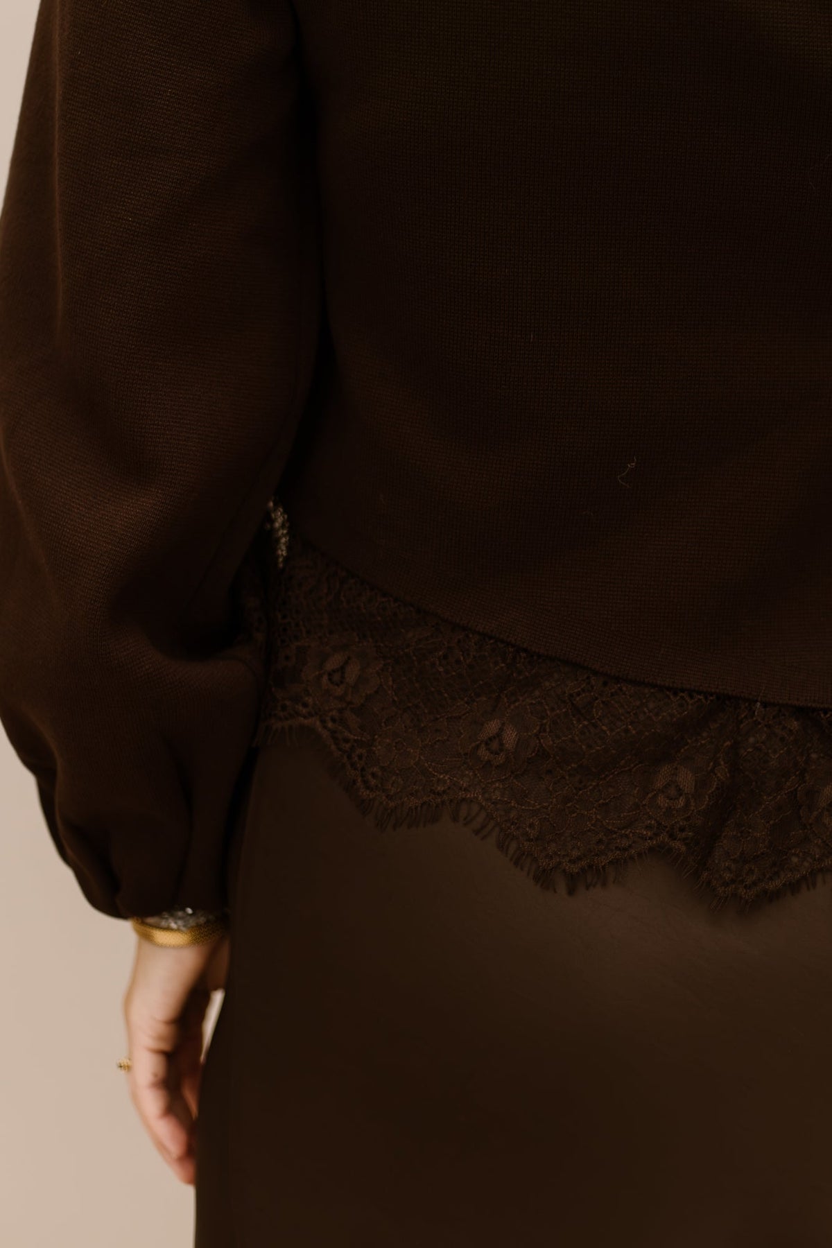 Natanja lace top brown - Bij Keesje - Bij Keesje - Top