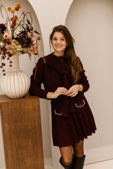 Nelina Pleat skirt bordeaux