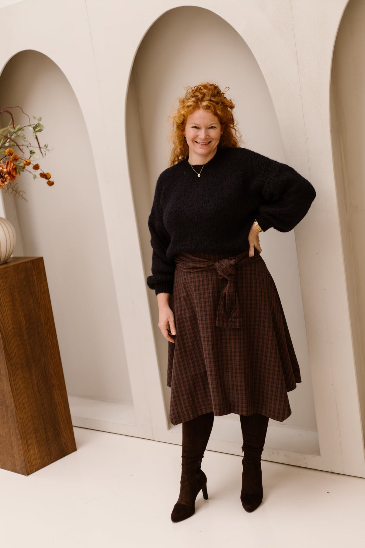 Nelly Skirt Berry Check - Bij Keesje - Sisters Point - Rok