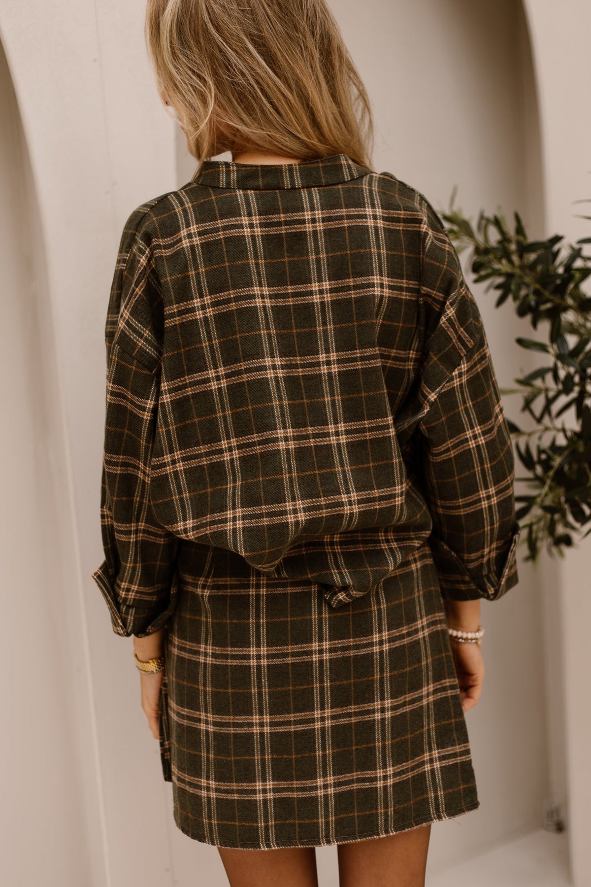 Nerina Ruitjes blouse groen - Bij Keesje - Bij Keesje - Blouse
