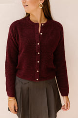 Objagate L/S Knit Cardigan Noos Windsor Wine/Melange