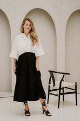 Objfia HW Midi Skirt Black